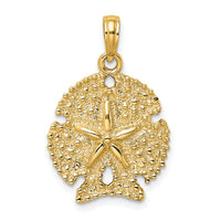 14K Textured Sand Dollar Charm-K7672