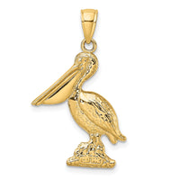 14K 3-D Pelican Standing Charm-K7673