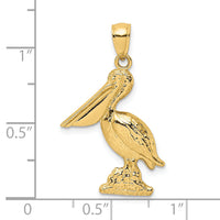 14K 3-D Pelican Standing Charm-K7673
