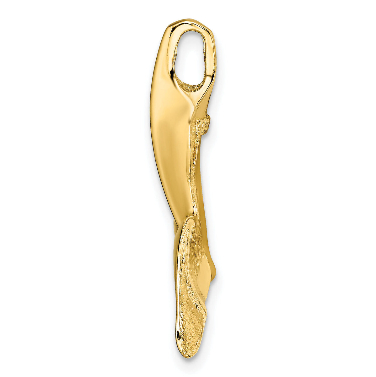 14K 3-D Polished Whale Tail Chain Slide-K7676