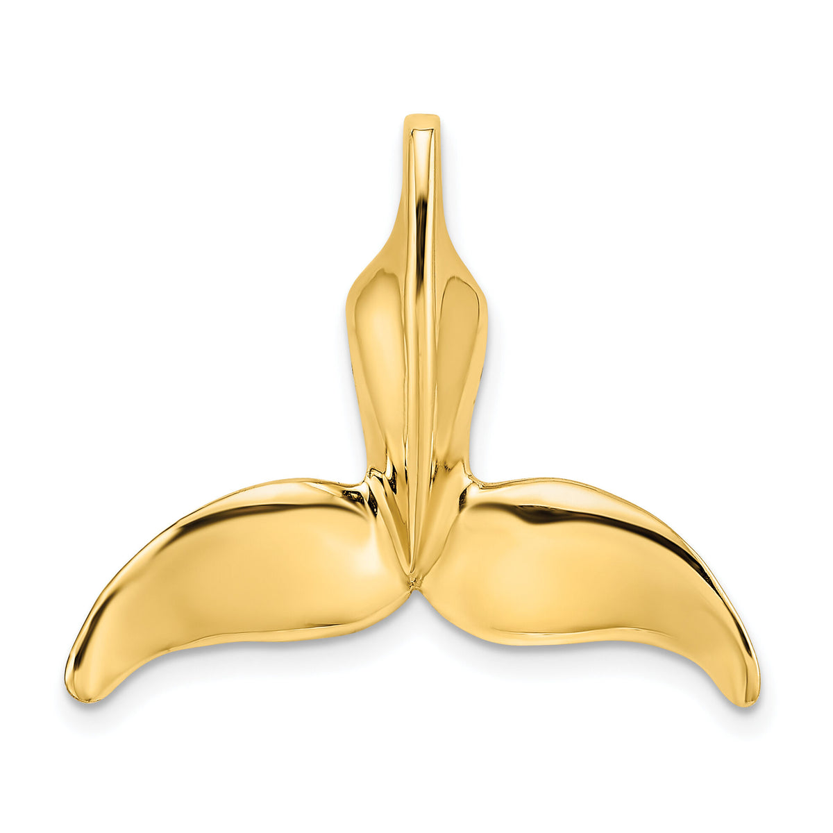 14K 3-D Polished Whale Tail Chain Slide-K7676