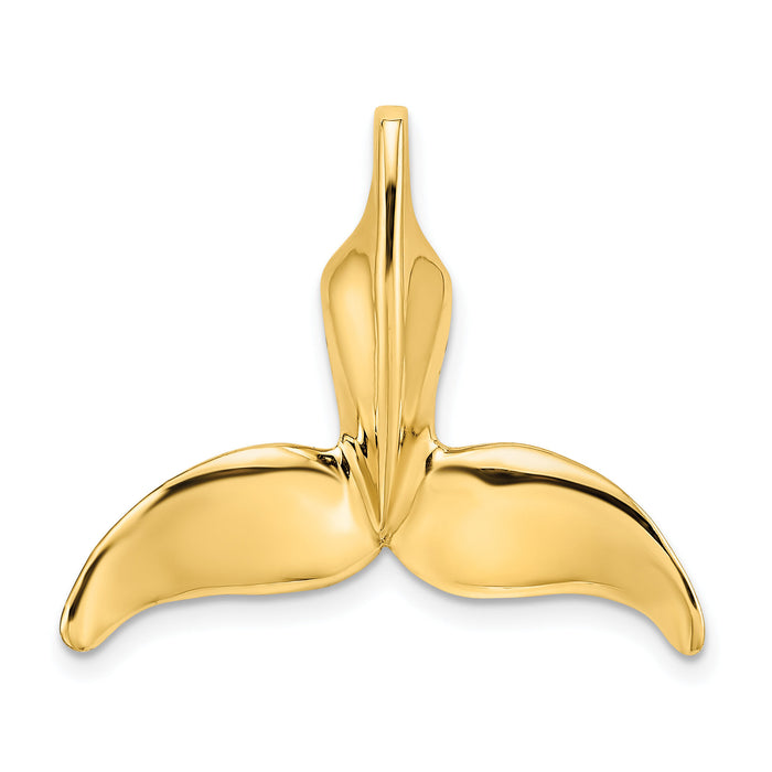 14K 3-D Polished Whale Tail Chain Slide-K7676