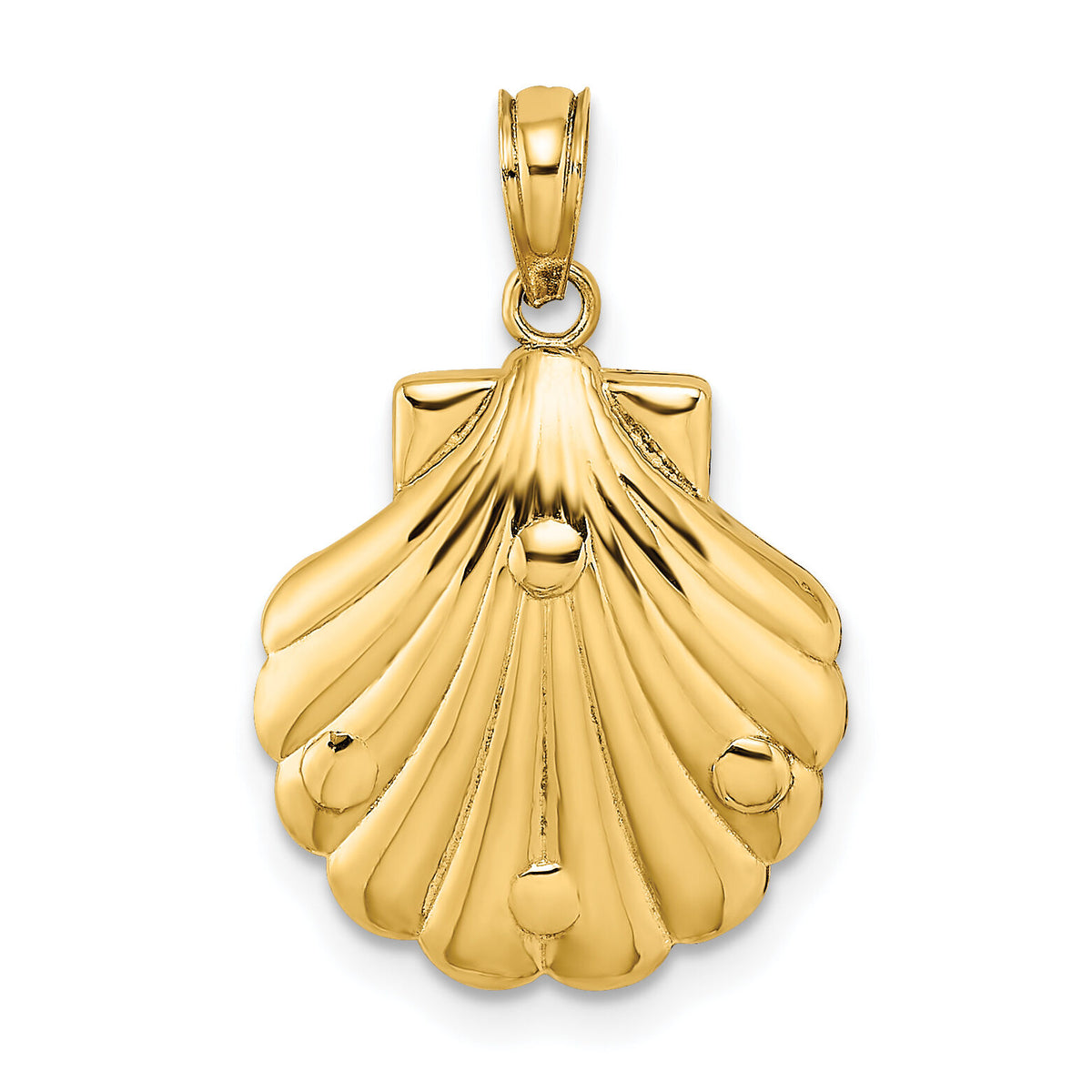 14K Reversible Starfish and Coral in Shell Charm-K7678