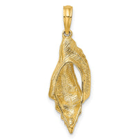 14K Polished Elongated Shell Charm-K7679