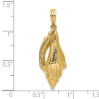 14K Polished Elongated Shell Charm-K7679