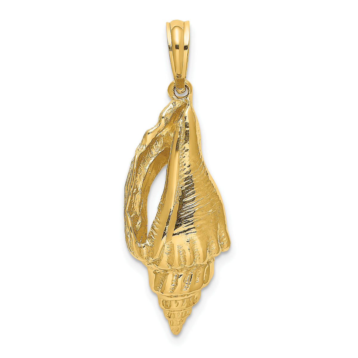 14K Polished Elongated Shell Charm-K7679