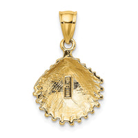 14K Textured Scallop Shell Charm-K7683