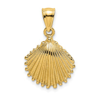 14K Textured Scallop Shell Charm-K7683