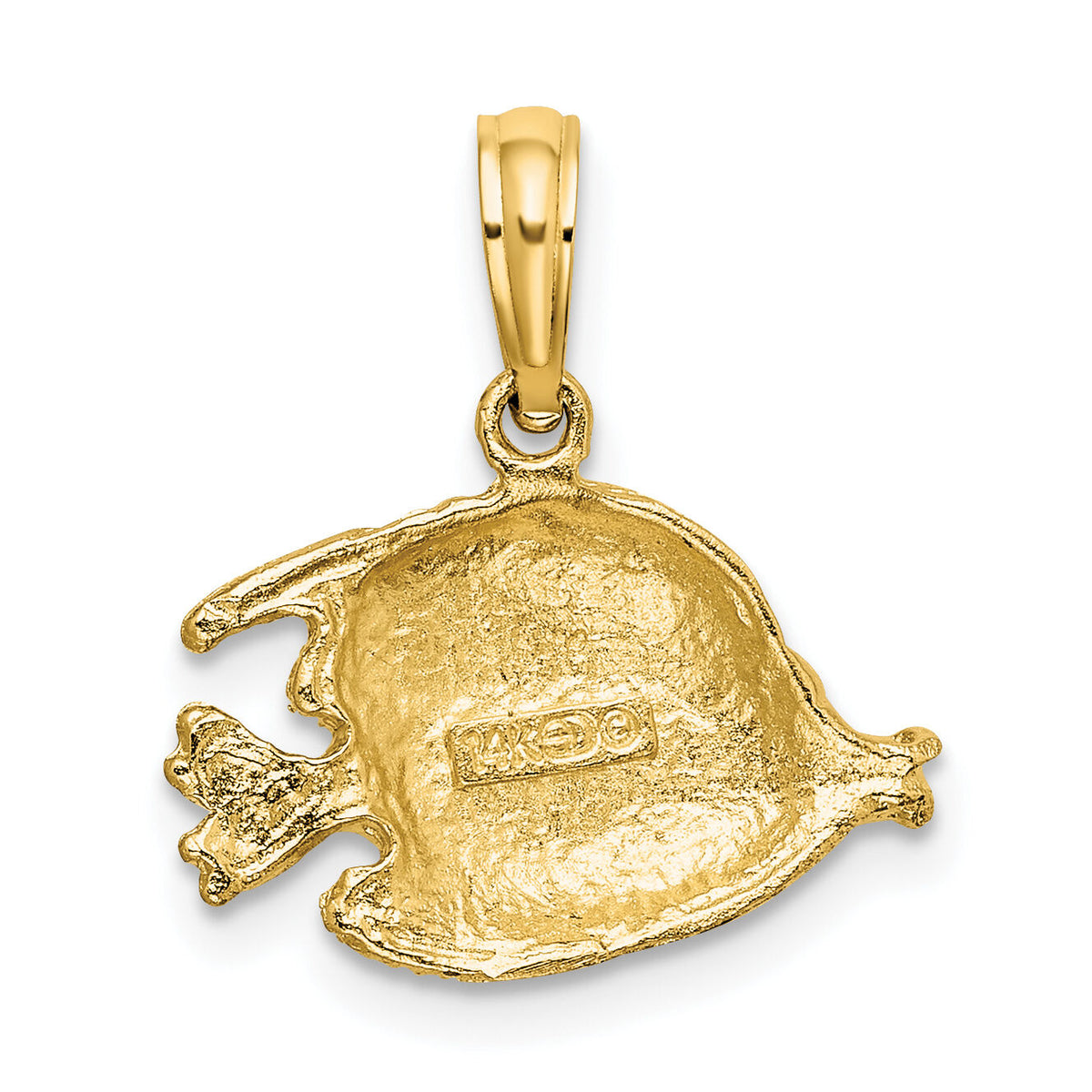 14K Polished Engraved Fish Charm-K7686