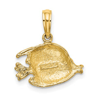 14K Polished Engraved Fish Charm-K7686