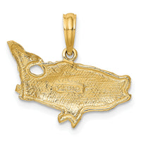 14K 2-D Bass Fish w/ Tail Up Charm-K7687