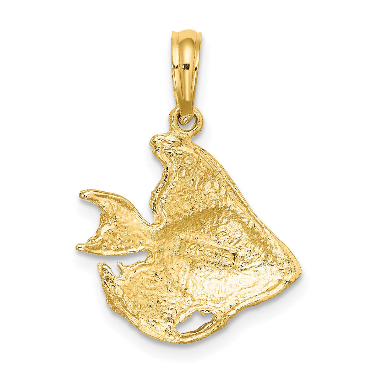 14K Textured Fish Charm-K7688