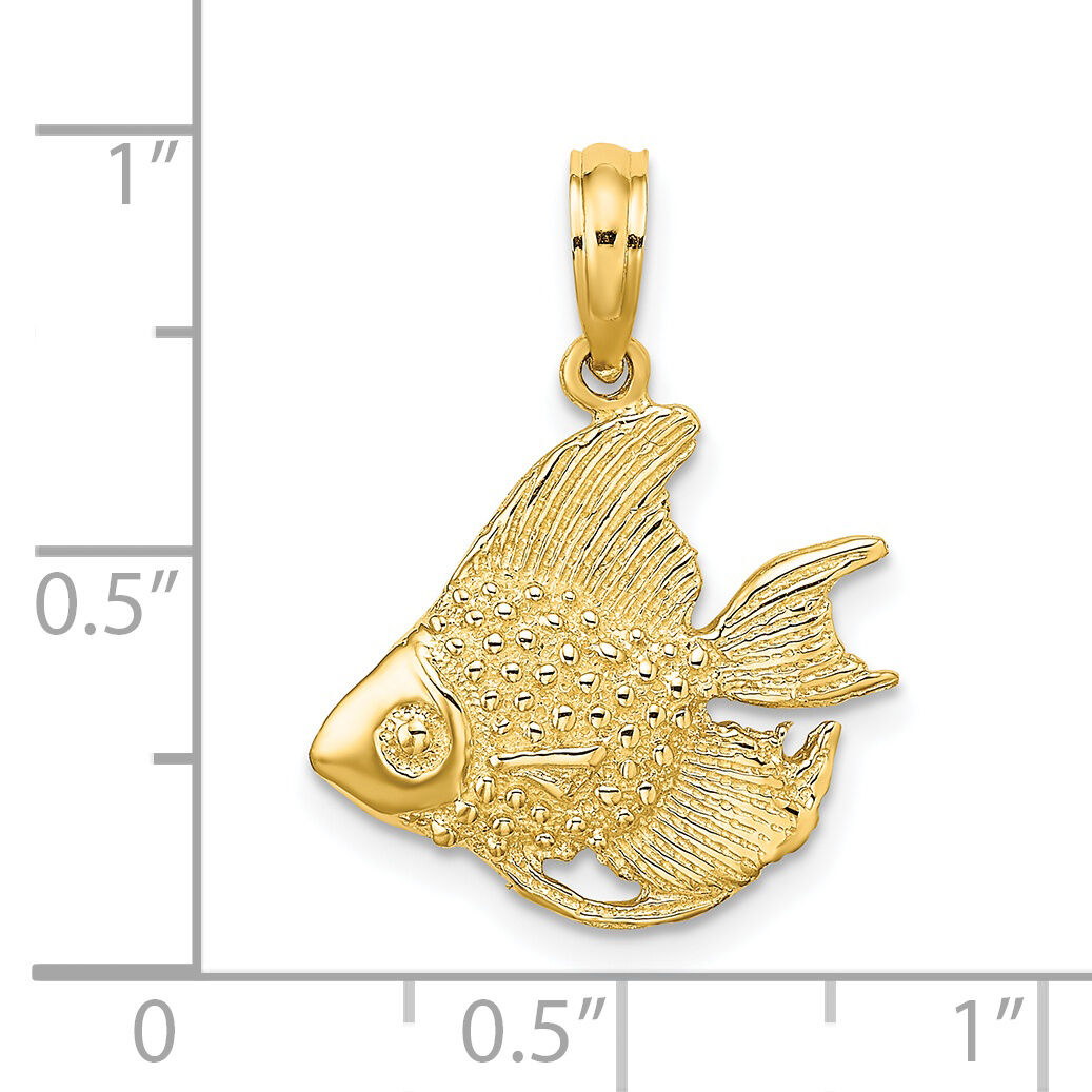 14K Textured Fish Charm-K7688