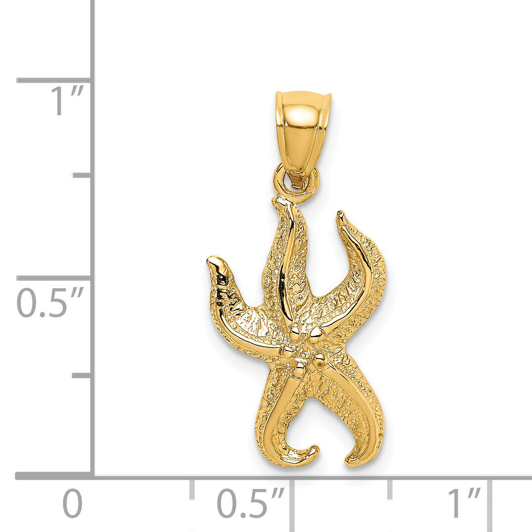 14K Textured Starfish Charm-K7689