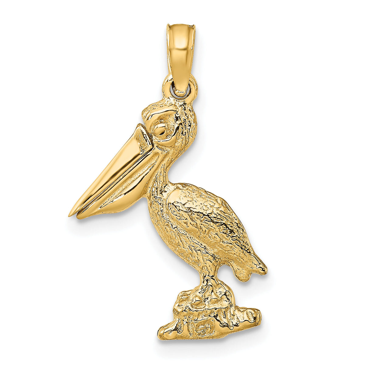 14K 3-D Standing Pelican with Moveable Mouth Charm-K7695