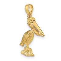14K 3-D Standing Pelican with Moveable Mouth Charm-K7695