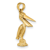 14K 3-D Standing Pelican with Moveable Mouth Charm-K7695