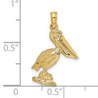 14K 3-D Standing Pelican with Moveable Mouth Charm-K7695