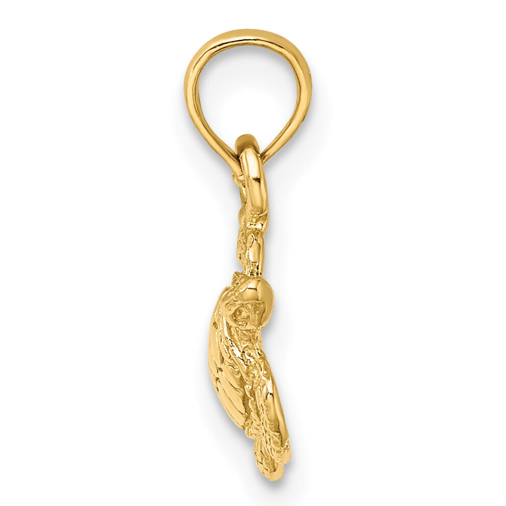 14K Textured Sea Turtle Charm-K7697