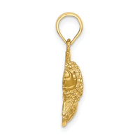 14K Textured Gold Fish Charm-K7699