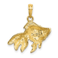 14K Textured Gold Fish Charm-K7699