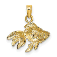 14K 2-D  Textured Gold Fish Charm-K7700
