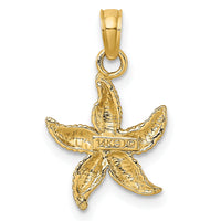 14K Textured Starfish Charm-K7701
