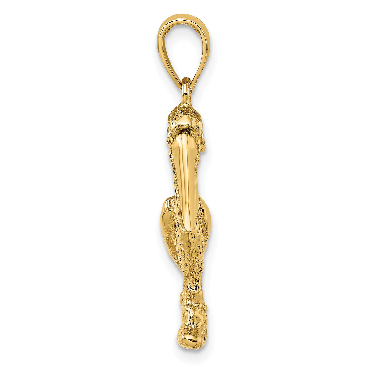 14K 3-D Large Standing Pelican with Moveable Mouth Charm-K7705