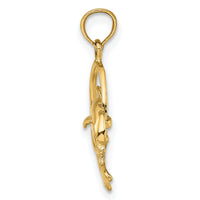 14K Polished Dolphin Jumping Through Hoop Charm-K7706