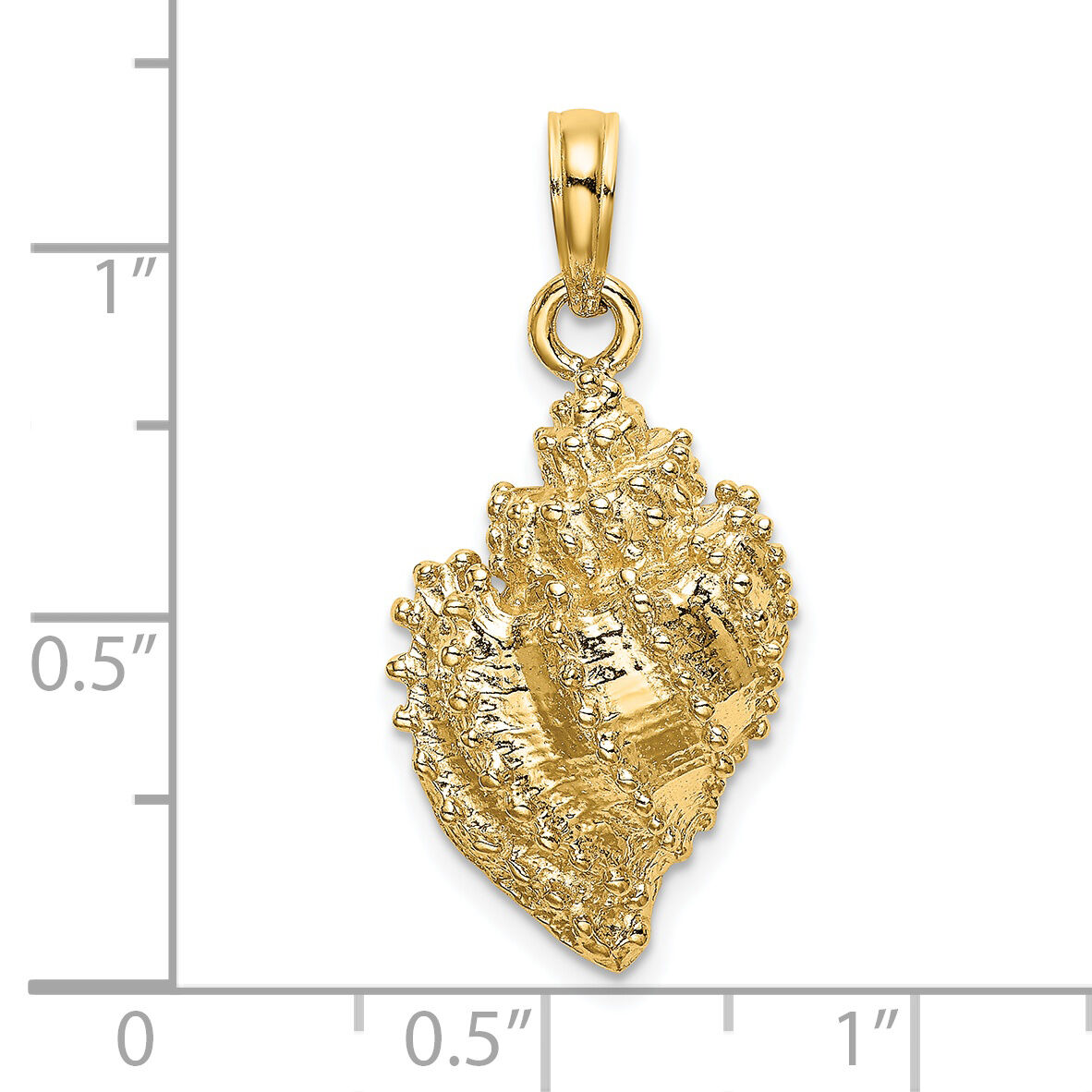 14K Textured Conch Shell Charm-K7707