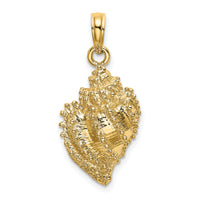 14K Textured Conch Shell Charm-K7707