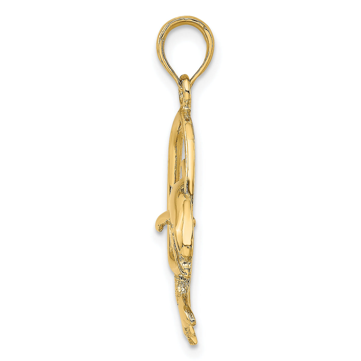 14K Polished Dolphin Jumping Through Hoop Charm-K7708