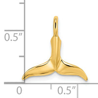 14K 3-D Polished Whale Tail Chain Slide-K7709