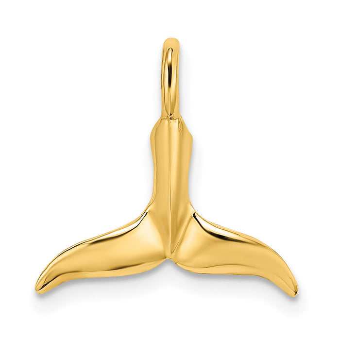 14K 3-D Polished Whale Tail Chain Slide-K7709