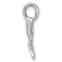 14K White Gold 3-D Polished Whale Tail Chain Slide-K7709W