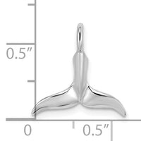 14K White Gold 3-D Polished Whale Tail Chain Slide-K7709W