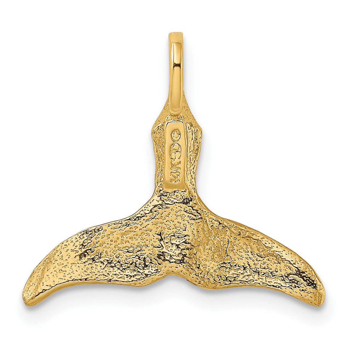 14K 3-D Polished Whale Tail Charm-K7710