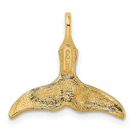14K 3-D Polished Whale Tail Charm-K7710