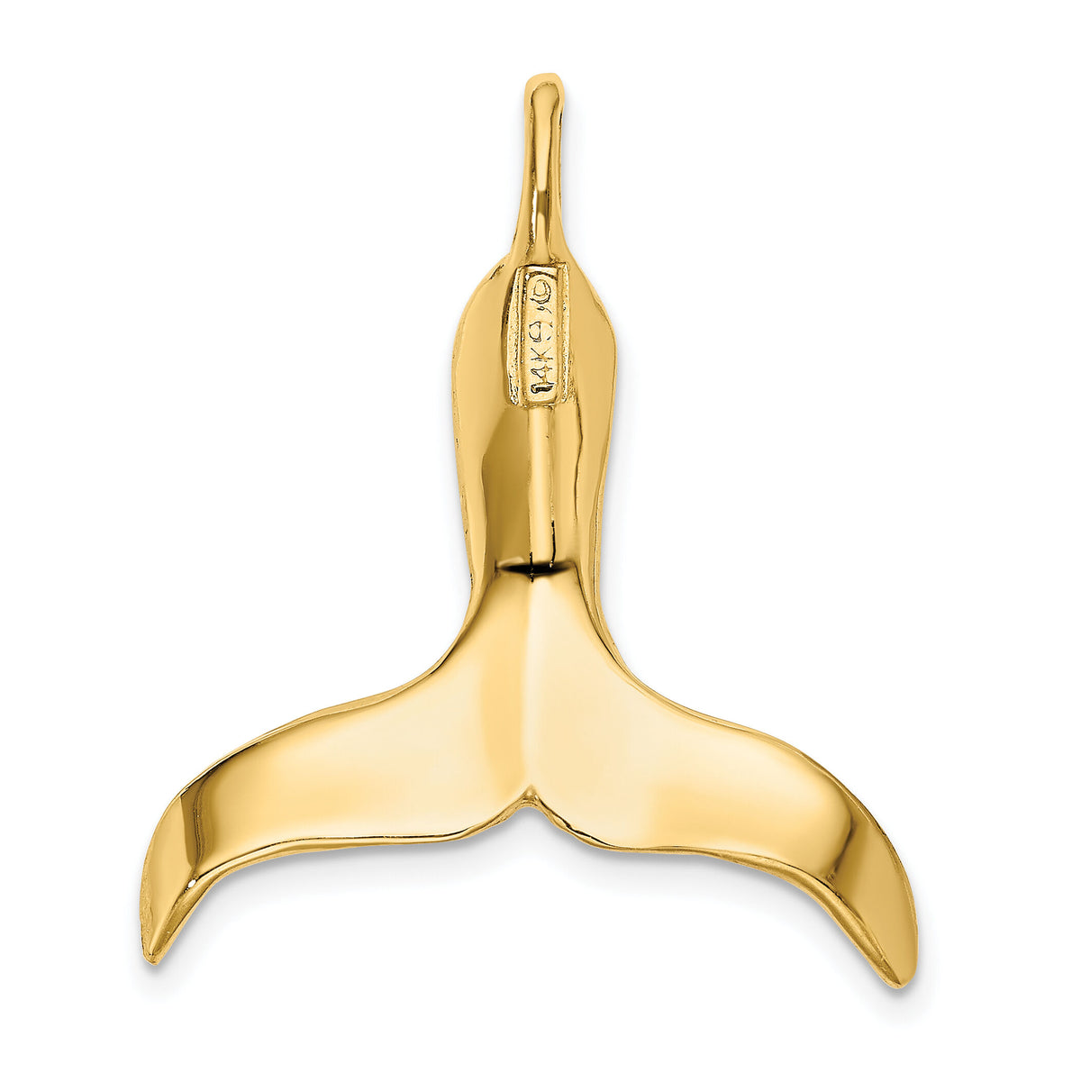 14K 3-D Polished Whale Tail Chain Slide-K7713