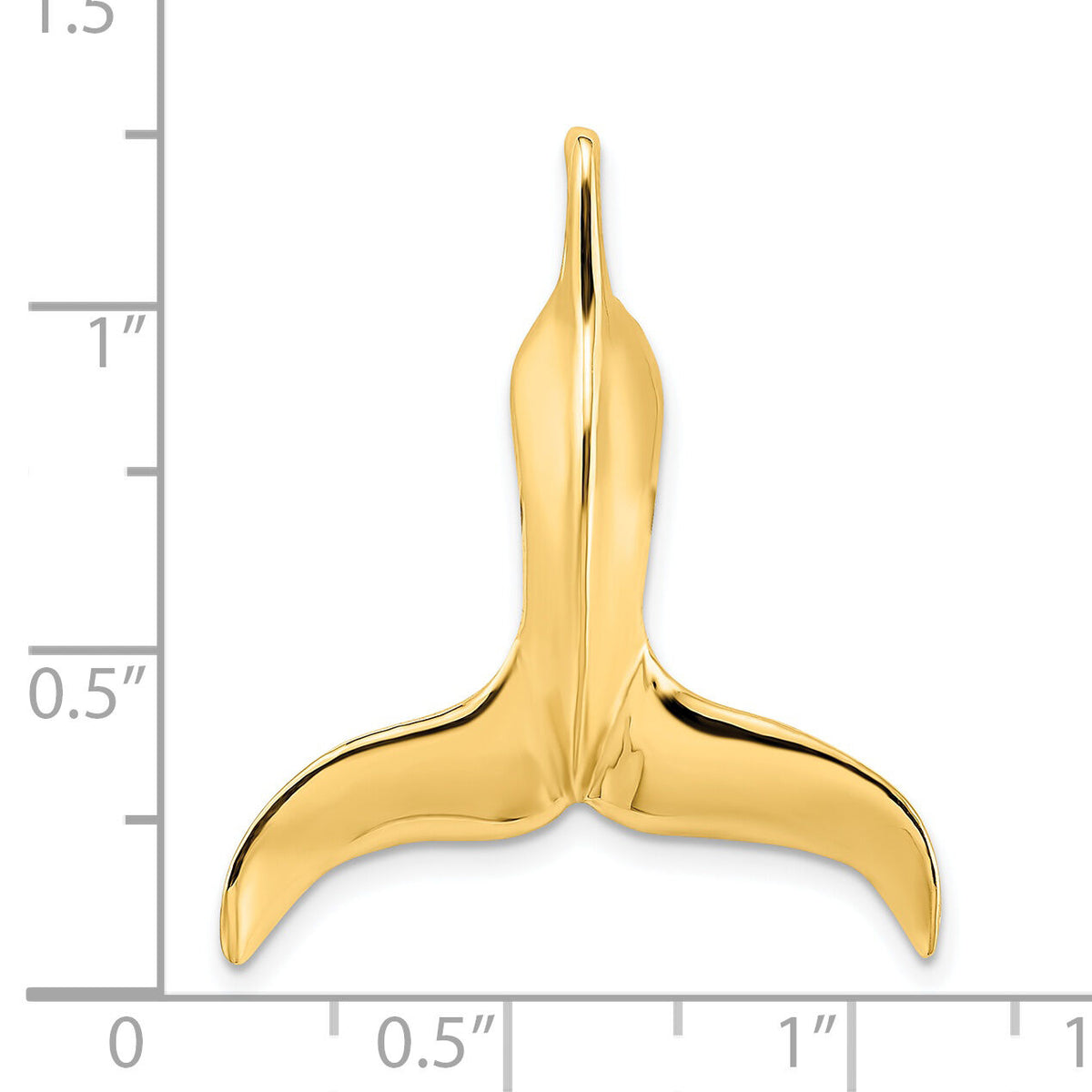 14K 3-D Polished Whale Tail Chain Slide-K7713