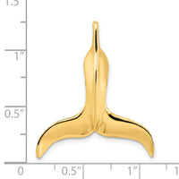 14K 3-D Polished Whale Tail Chain Slide-K7713