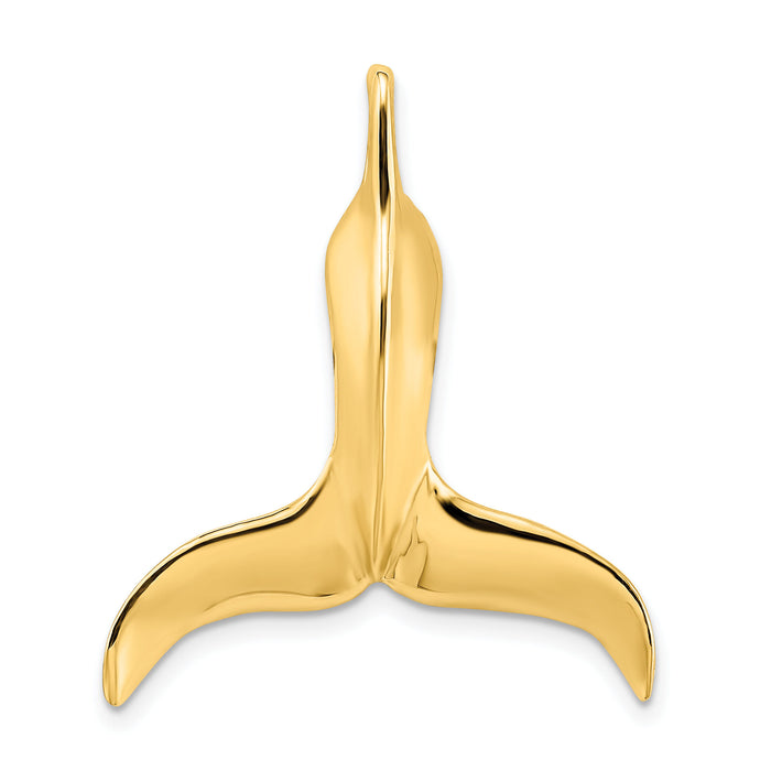 14K 3-D Polished Whale Tail Chain Slide-K7713