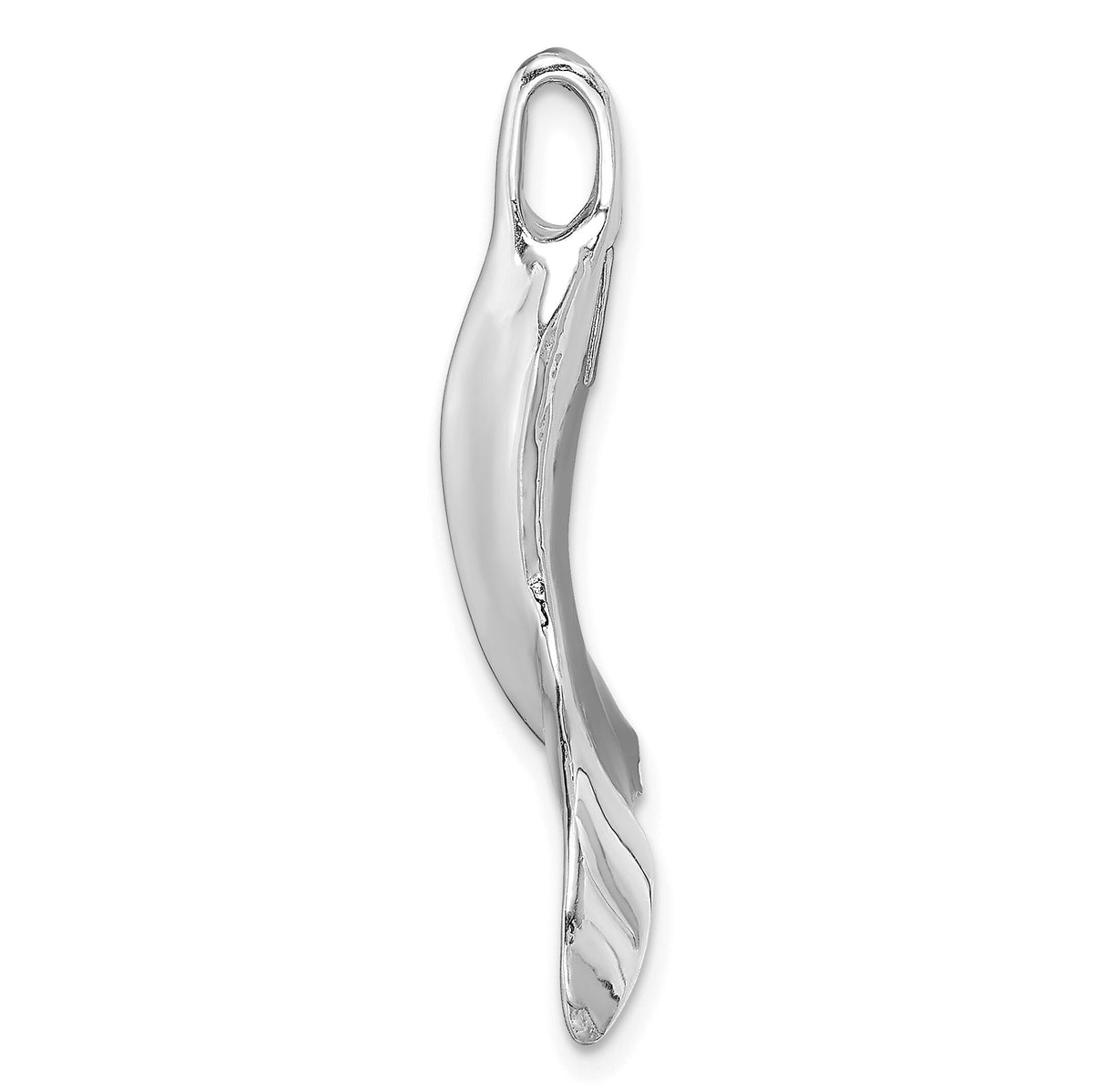 14K White Gold 3-D Polished Whale Tail Chain Slide-K7713W
