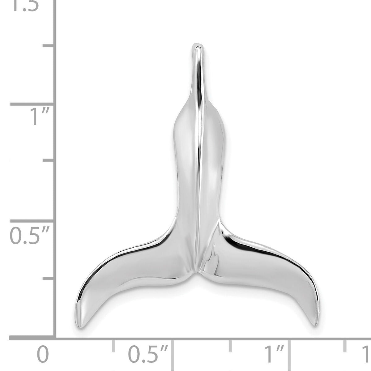 14K White Gold 3-D Polished Whale Tail Chain Slide-K7713W