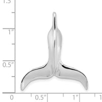 14K White Gold 3-D Polished Whale Tail Chain Slide-K7713W