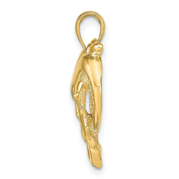 14k Dolphins Pendant-K7717