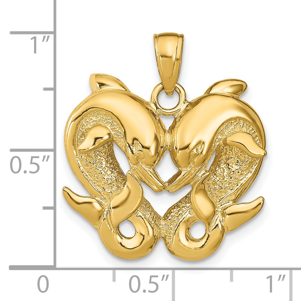 14k Dolphins Pendant-K7717