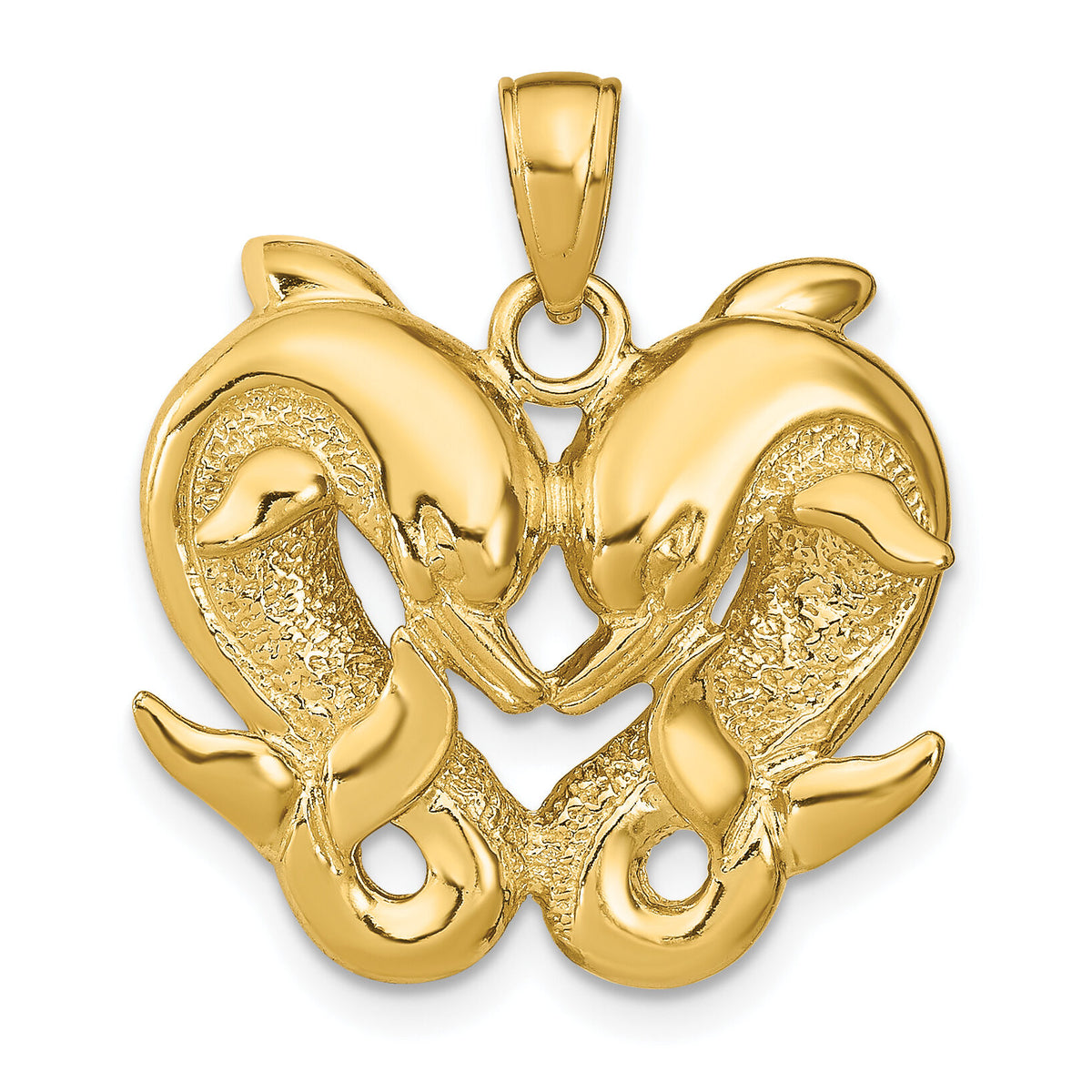 14k Dolphins Pendant-K7717