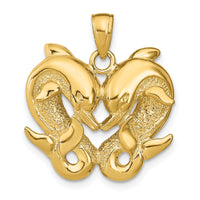 14k Dolphins Pendant-K7717