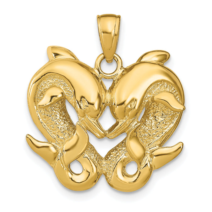 14k Dolphins Pendant-K7717